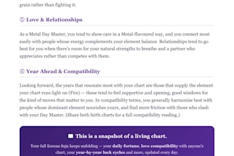 personalized korean saju four pillars of destiny reading