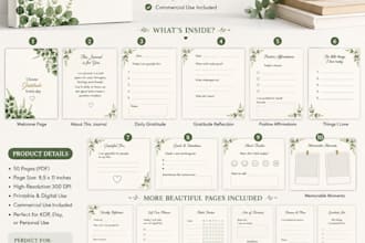 design a professional printabie gratitude journal