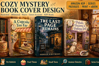 design a cozy mystery book cover for amazon KDP