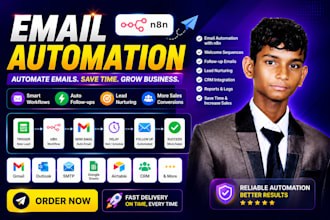build n8n email automation workflows, follow ups and ai email automation