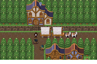 do retro pixel art environment background scenery landscape cozy wallpaper scifi