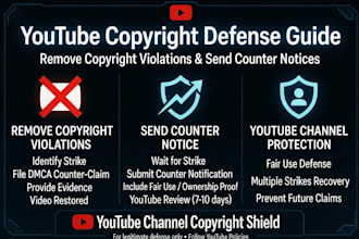 youtube channel,remove copyright violation,send counter notice against copyright
