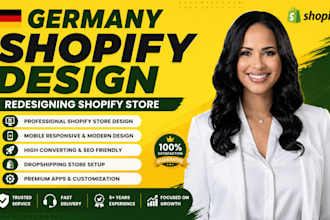 design germay shopify website, redsign germany shopify store, dropshipping store