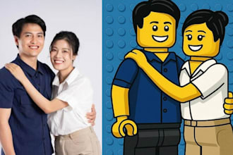 design custom 2d lego mosaic portraits art from your personal photographs