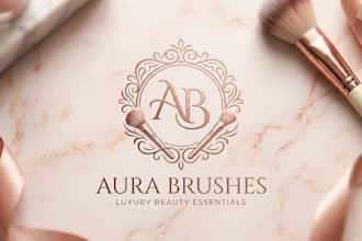 design a luxury makeup brushes logo for your beauty brand