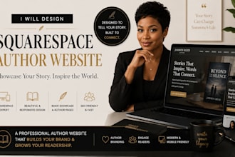 build a squarespace author website, book website and writer portfolio
