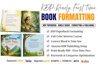 do children book formatting for amazon KDP print and paperback formatting