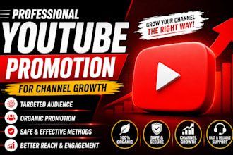 do professional youtube promotion for channel growth