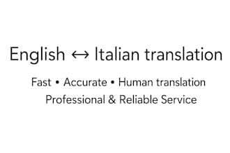 provide english to italian translations