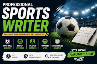 write professional football  articles in english and amharic