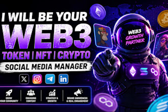 be your web3 token nft crypto social media manager for your  linkedin