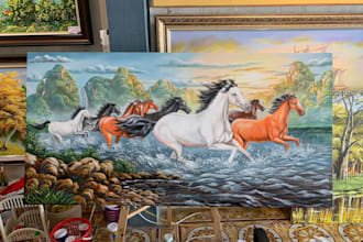 paint a custom oil portrait on canvas from your photo