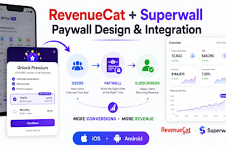 design paywall and fix revenuecat issues integrate superwall for ios android