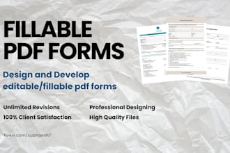 create fillable PDF form or design fillable PDF forms