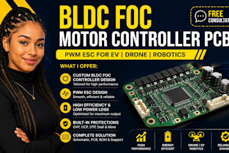 design bldc foc motor controller pcb with pwm esc for ev drone robotics