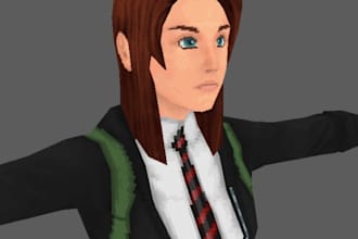 do lowpoly model in retro 3d,ps1 ps2 character for indie games,psx animation y2k