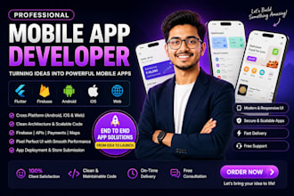 be your flutter firebase developer for flutter app