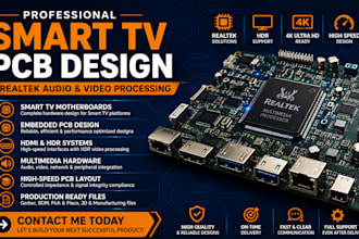 develop smart multimedia TV embedded pcb with realtek audio video processing hdr