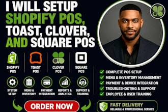 setup shopify pos, toast, clover, and square pos