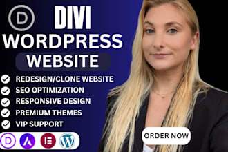 design divi wordpress website with divi builder or divi theme