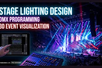 design stage lighting and dmx programming for concert, church and live event