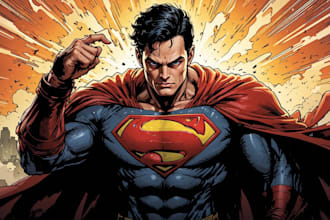 create custom superhero comic book illustrations