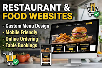 design a restaurant website with online ordering for cafe or food truck