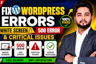 fix wordpress errors, white screen, 500 error and critical issues