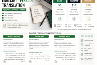 professionally translate english to persian and persian to english
