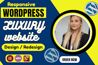 design wordpress premium luxury website with ecommerce and SEO