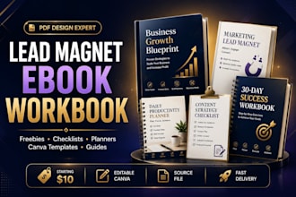 design professional lead magnet, ebook, and workbook in canva