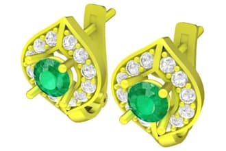 design custom luxury stud hoop and drop gemstone woman earrings 3d printable stl