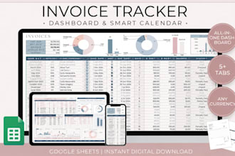 design editable excel or google sheets invoice templates or budget planner sheet