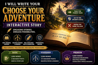 be your choose your adventure interactive story writer