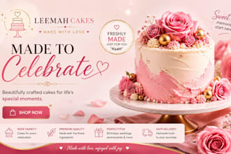 design stunning cake shopify store cookies website pastry store