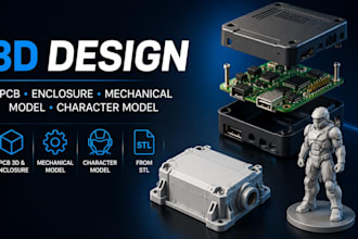 develop pcb 3d enclosure mechanical 3d design character model electronic housing