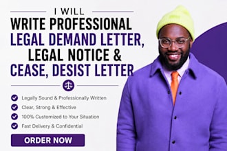 write professiona legal demand letter legal notice and cease, desist letter