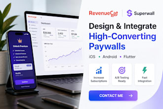 design premium revenuecat paywall superwall integration for andriod and ios apps