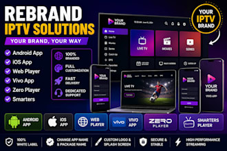 rebrand android iptv app ios app web player vivo app, zero player smarters