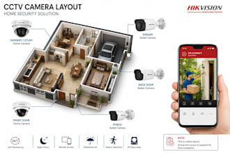 design professional cctv layout and network security system