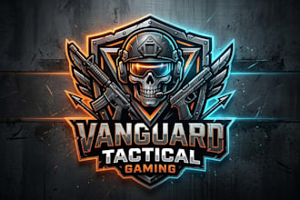 design a bold tactical gaming logo for your brand