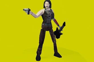 retro low poly monster model, ps1 game character in psx style,indie horror model