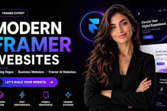 design modern framer website, landing page, business website, framer ai website