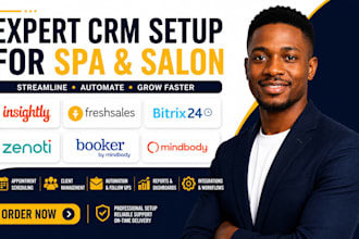 setup insightly freshsales bitrix24 zenoti booker mindbody CRM for spa and salon