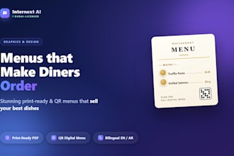 design a modern restaurant food menu or qr code menu