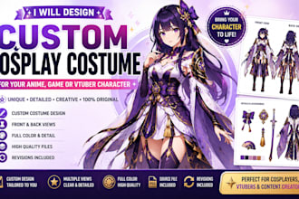 design a custom cosplay costume for your anime character reference