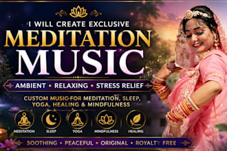 create exclusive meditation, relaxing, stress relief, ambient music for you