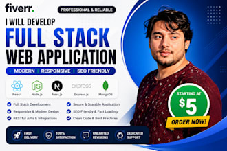 develop full stack web application using react node js next js
