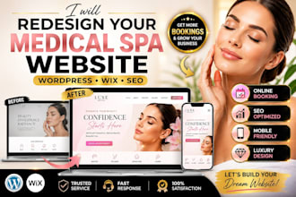 redesign your medical spa website on wordpress or wix with SEO