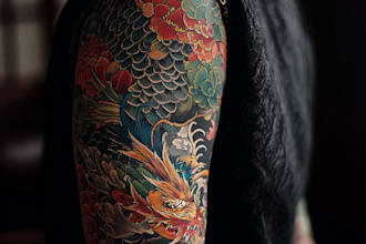 create super artistic tattoo designs in japanese style